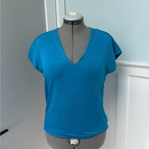 WHBM Women's Blue V-Neck Top M